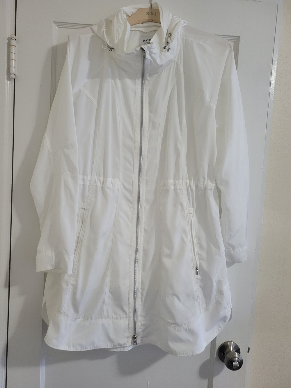 Athleta Womens Everyday Anorak Bright White Full Zip Long Sleeve Jacket